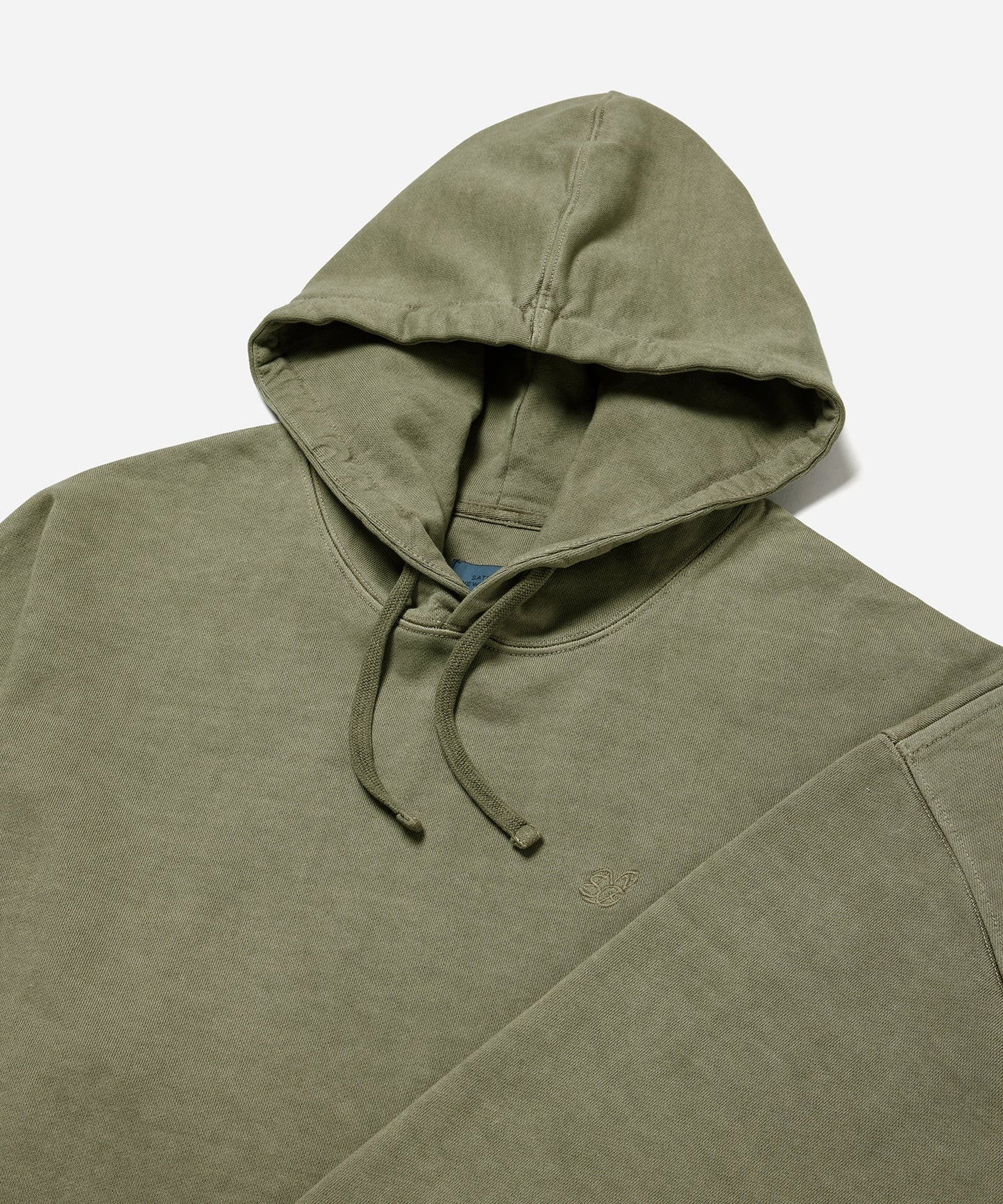 Warren Pigment Dyed Hoodie- ARMY GREEN