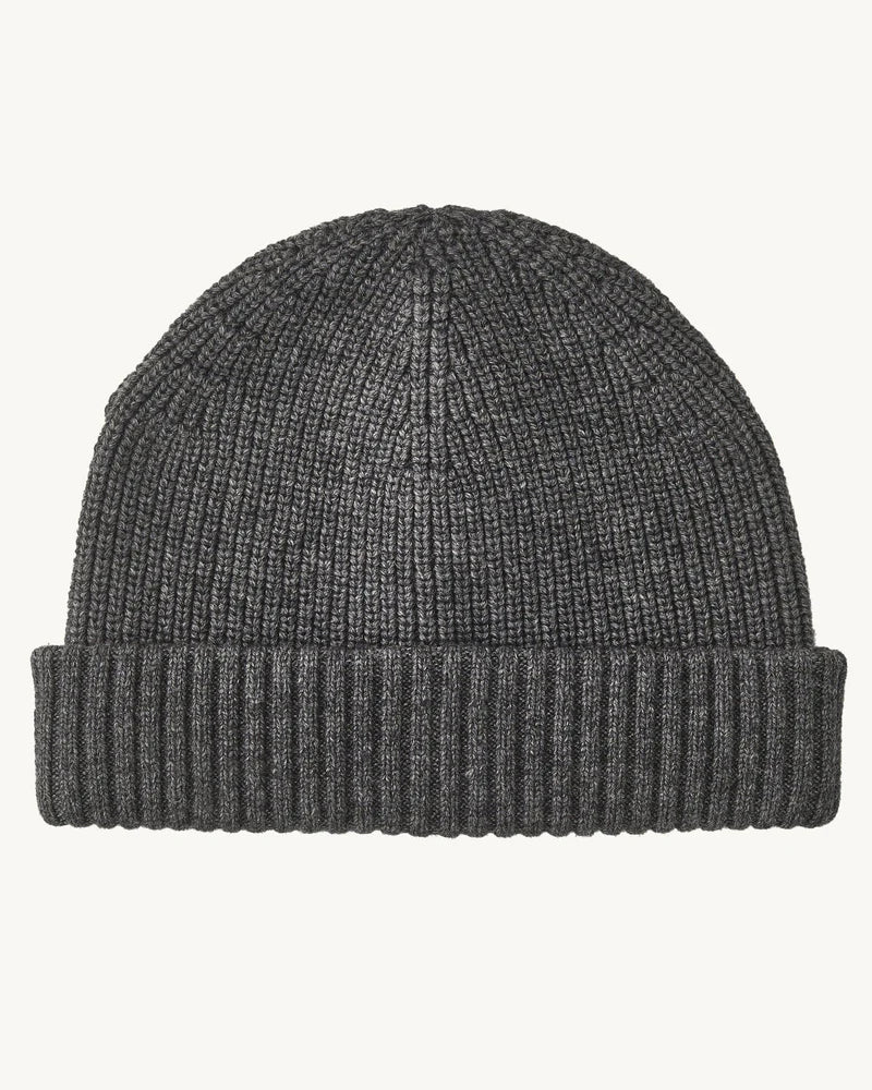 WOOL CASHMERE BEANIE- GREY