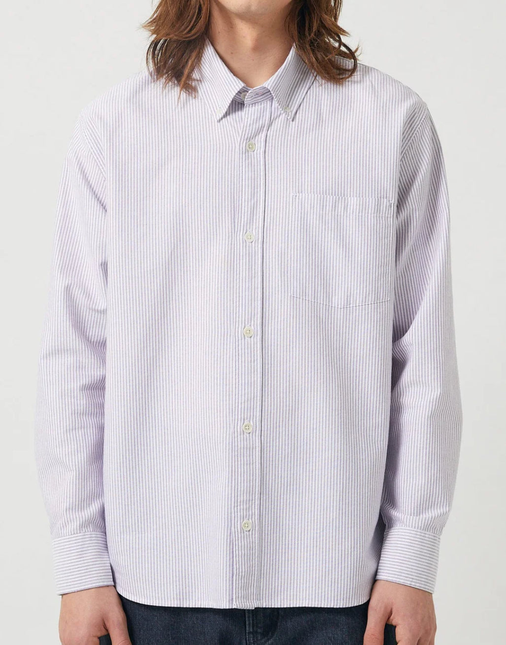 STRIPE OXFORD LS - PURPLE