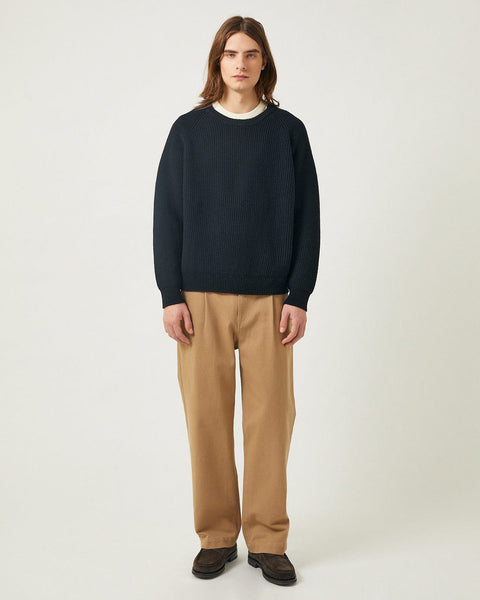 Wool Cashmere Crewneck-BLACK