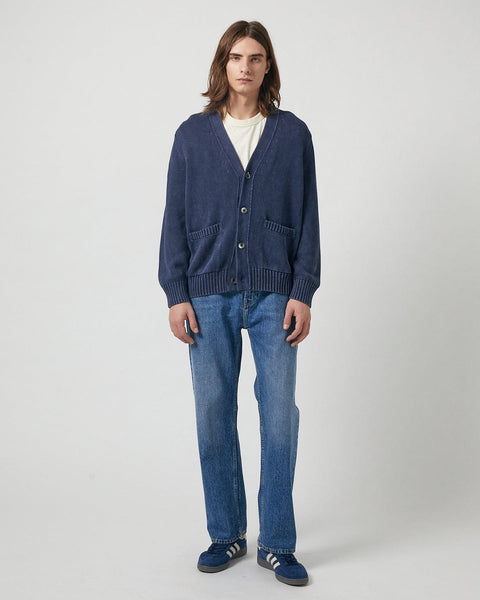 ACID WASH CARDIGAN- MIDNIGHT