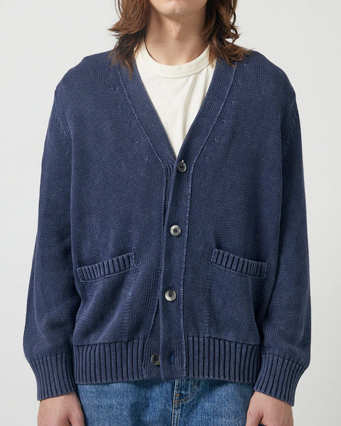 ACID WASH CARDIGAN- MIDNIGHT