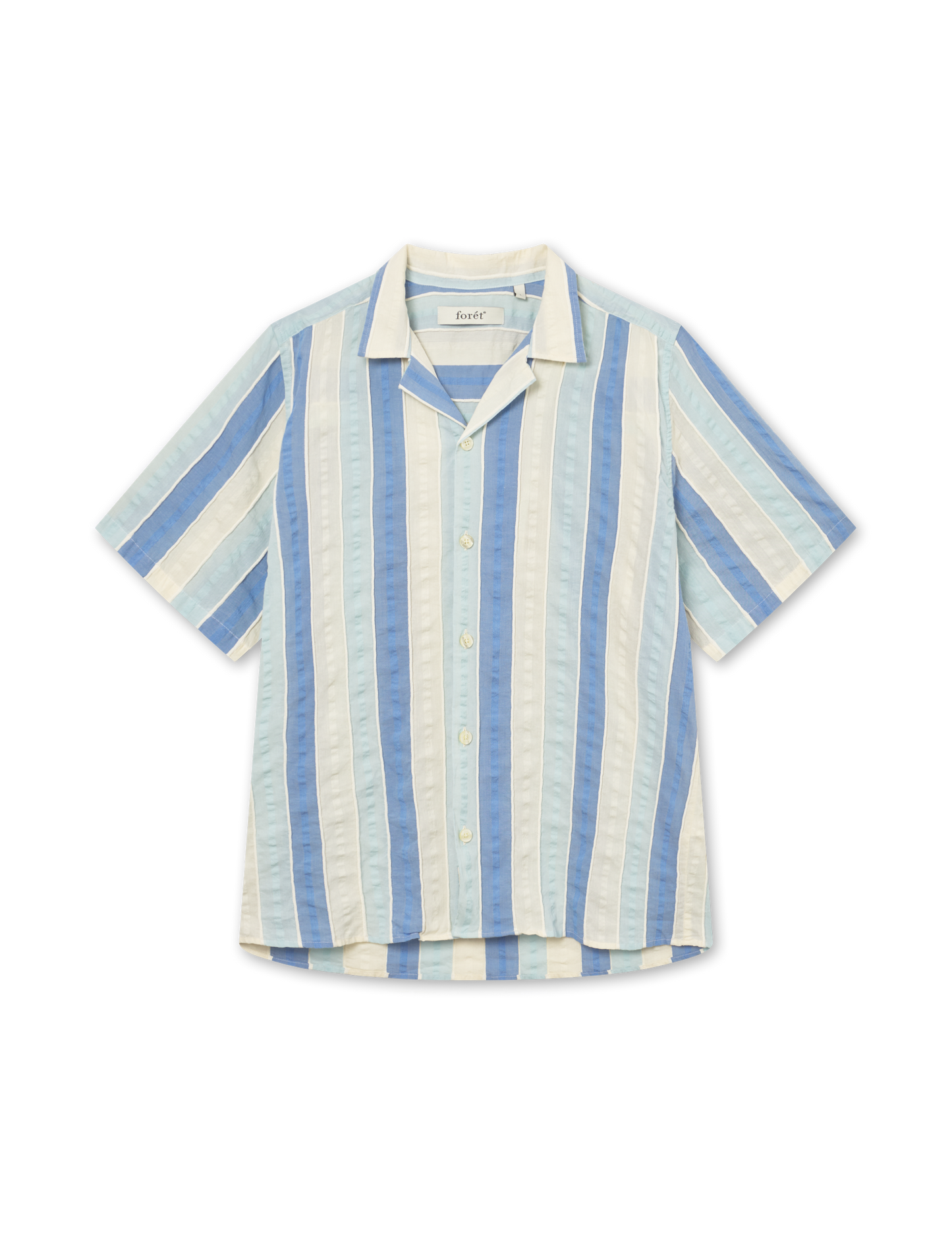 PEER JACQUARD SS SHIRT - BLUE/CLOUD