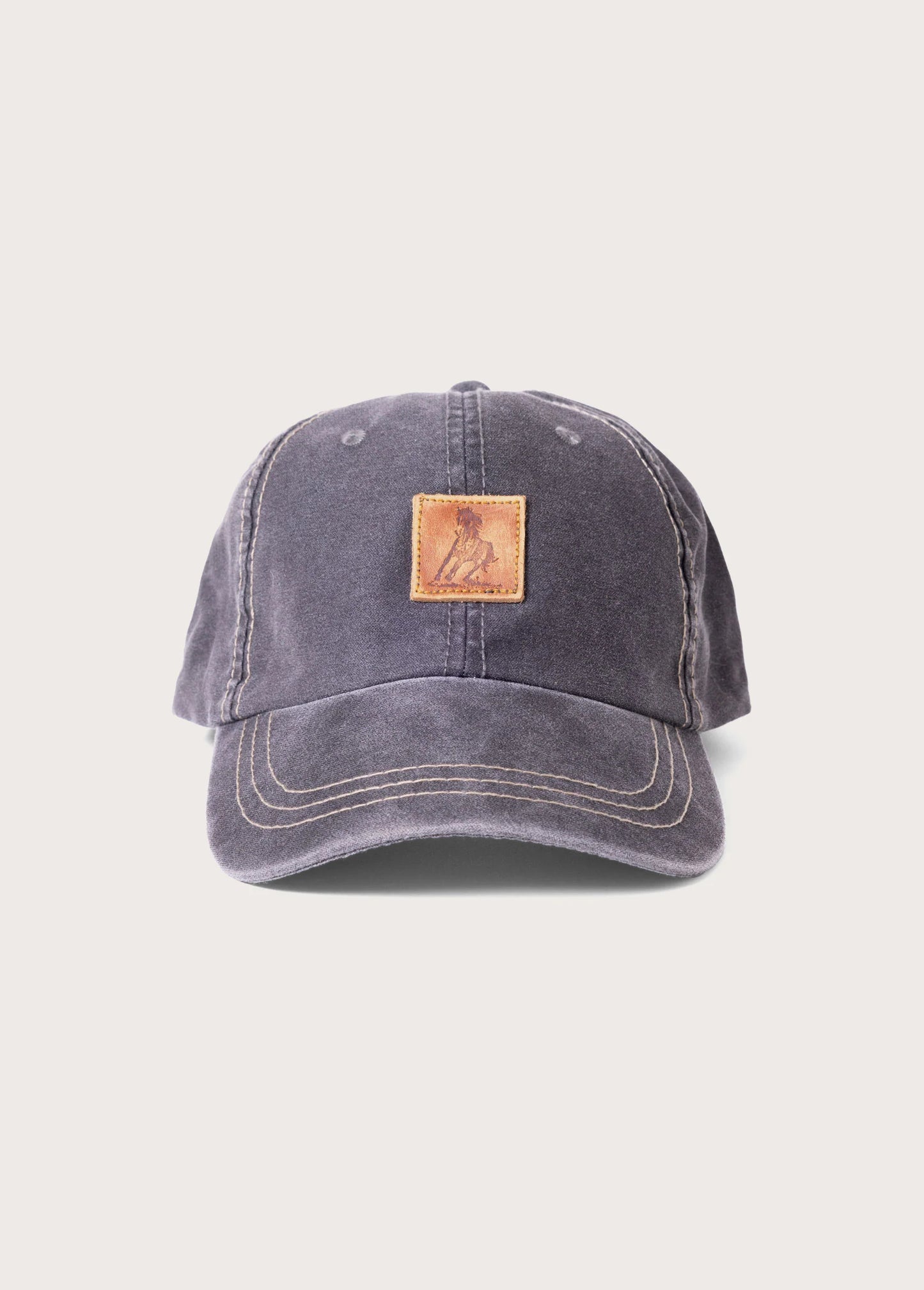 Running Horse Leather Patch Hat
