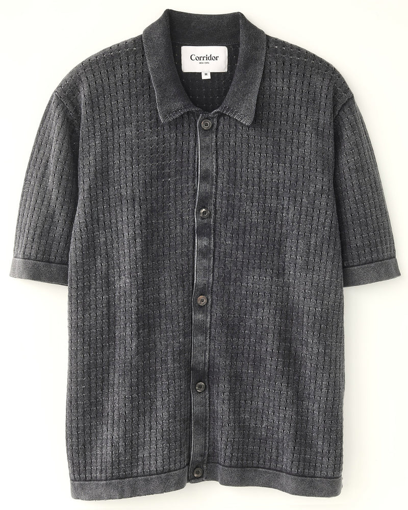 Washed Pointelle Button