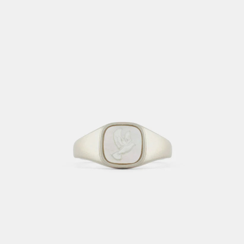 Silver Dove Cameo Ring