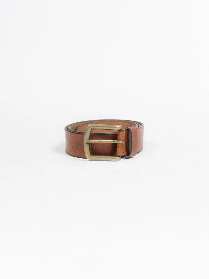 Wide Leather Belt - Tan