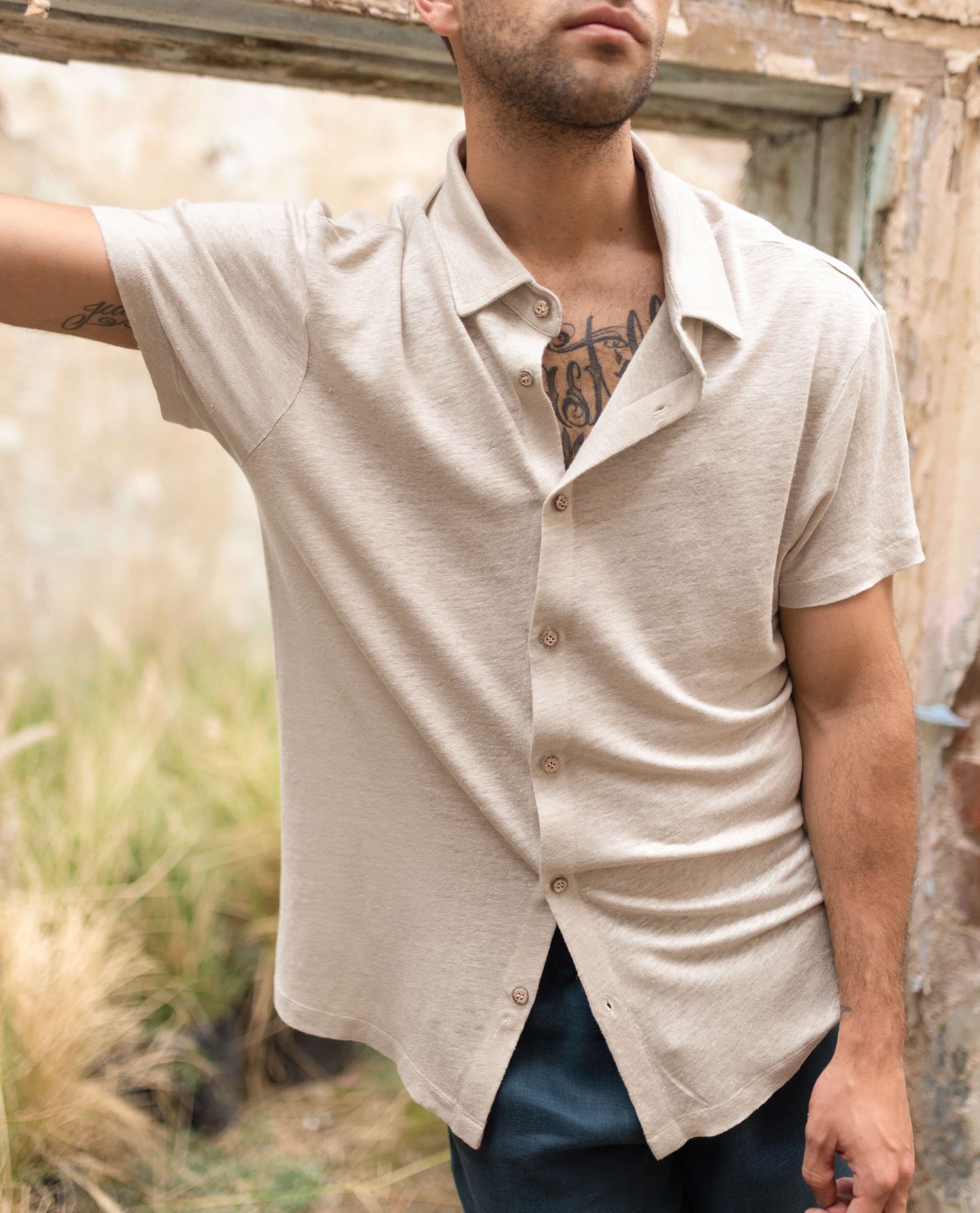 Knit Ola Shirt- BONE