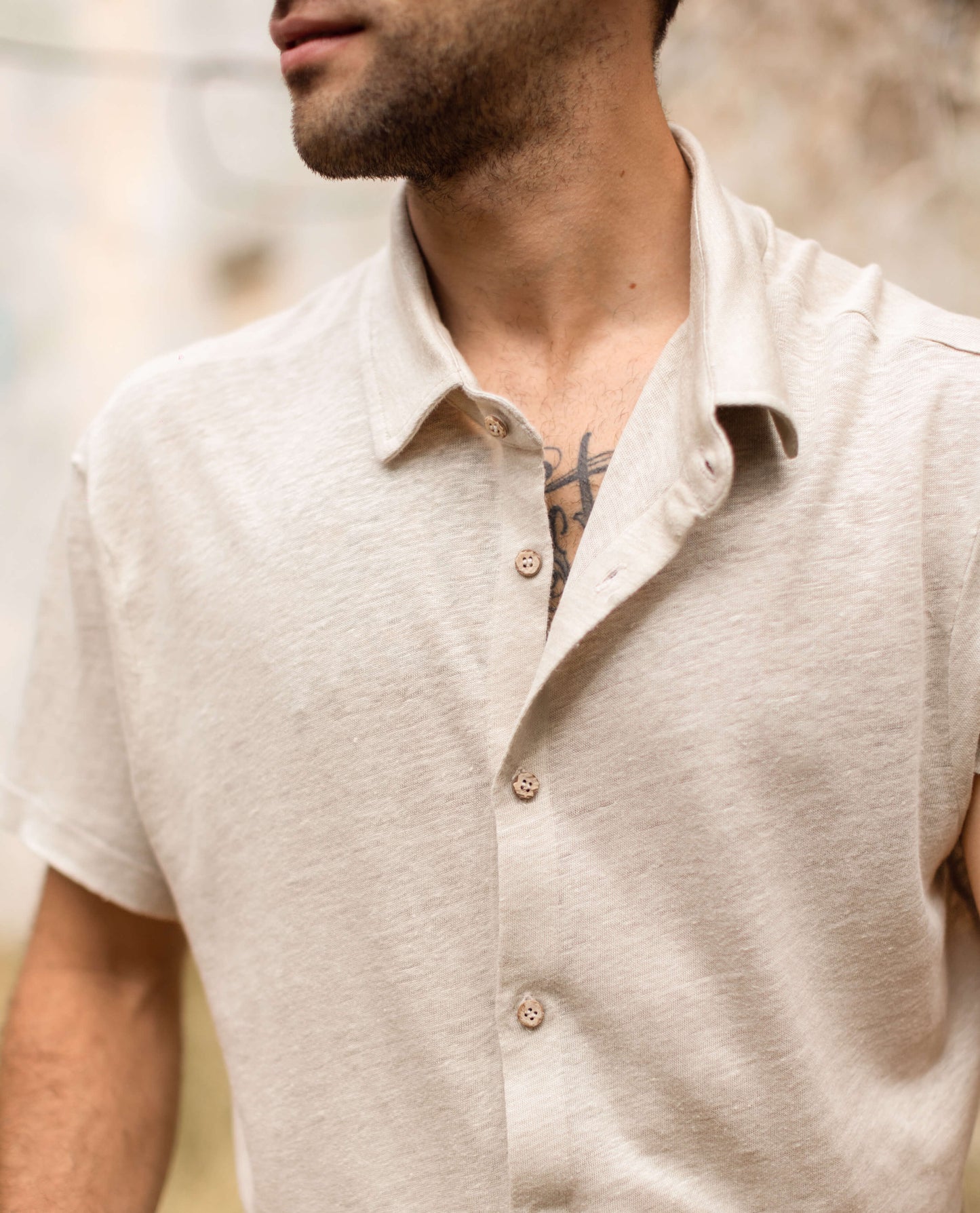 Knit Ola Shirt- BONE