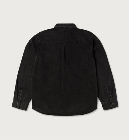 Washed Black Denim Button Down