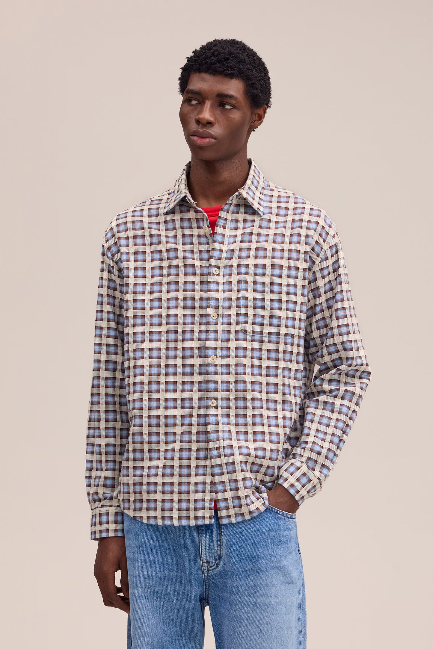 Deon longsleeve- BLUE CHECK