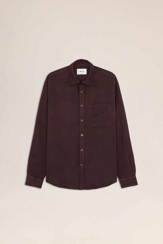 NN07 DEON LS SHIRT - DEEP TRUFFLE