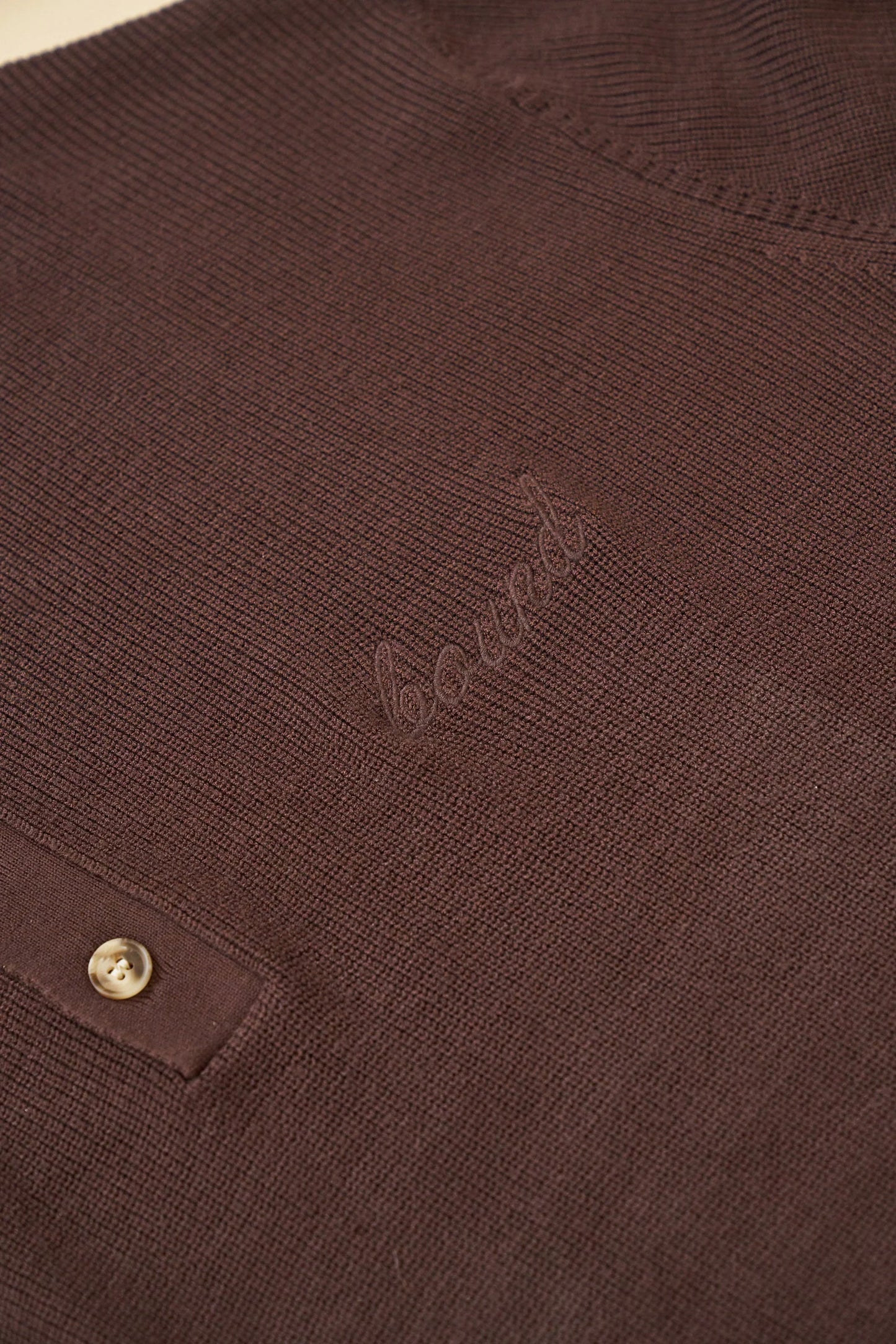 ENNIO LS KNIT POLO - BROWN