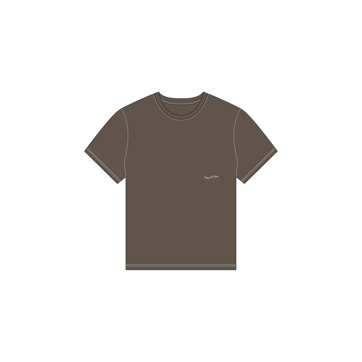 WORDMARK REVERSE STITCHED T-SHIRT - BROWN