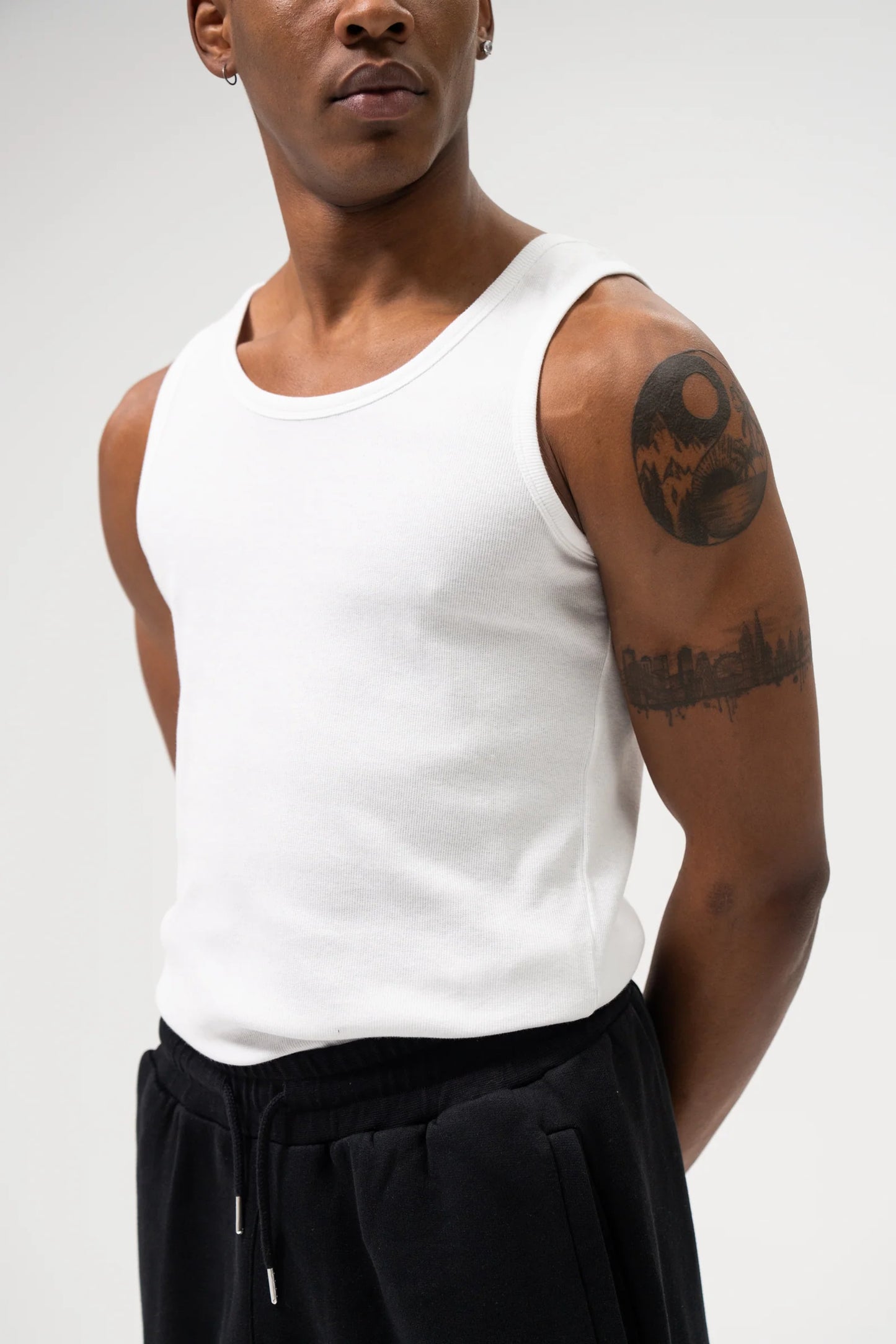 SUSTAIN WHITE RIBBED VEST