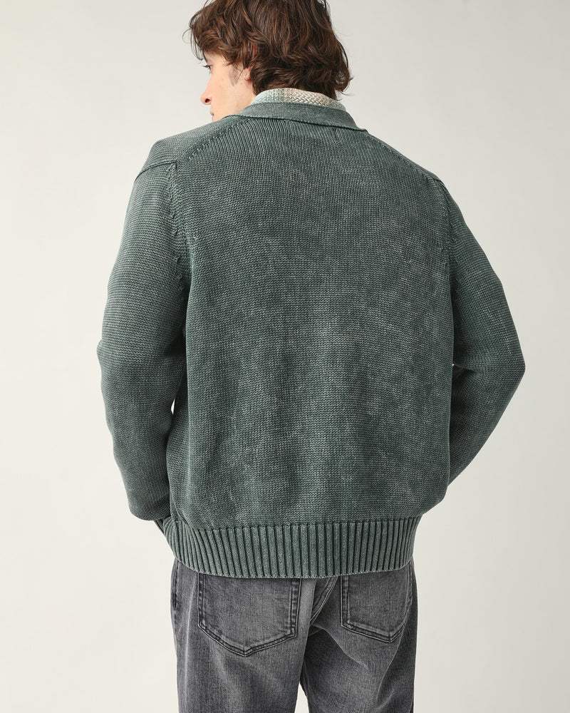 Acid Wash Cardigan- JADE