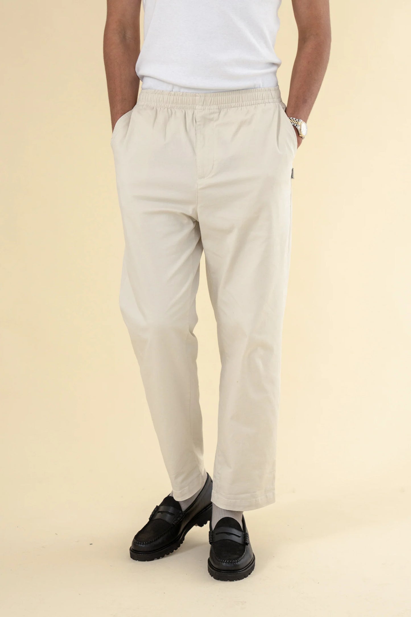 WILLIAM STAPLE COTTON TROUSER - ECRU