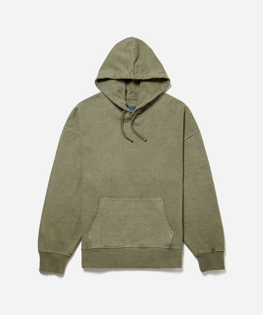 Warren Pigment Dyed Hoodie- ARMY GREEN