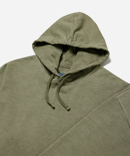 Warren Pigment Dyed Hoodie- ARMY GREEN