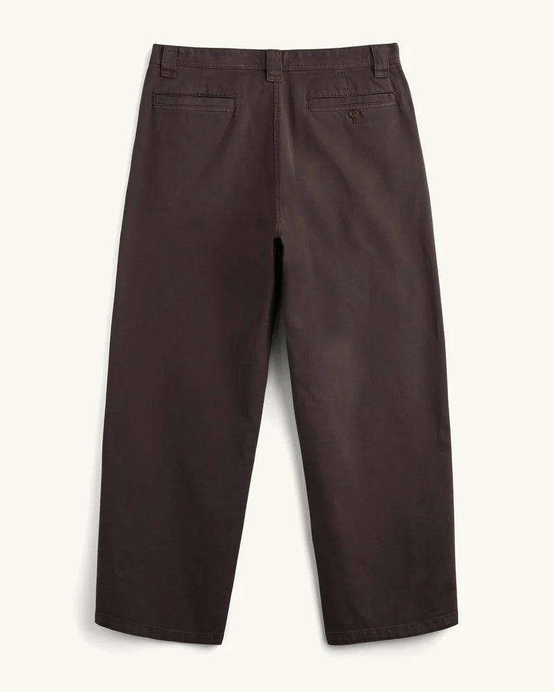 WIDE TWILL PANT - BROWN