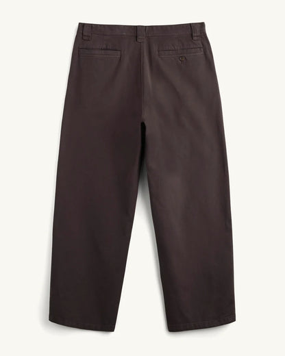 WIDE TWILL PANT - BROWN