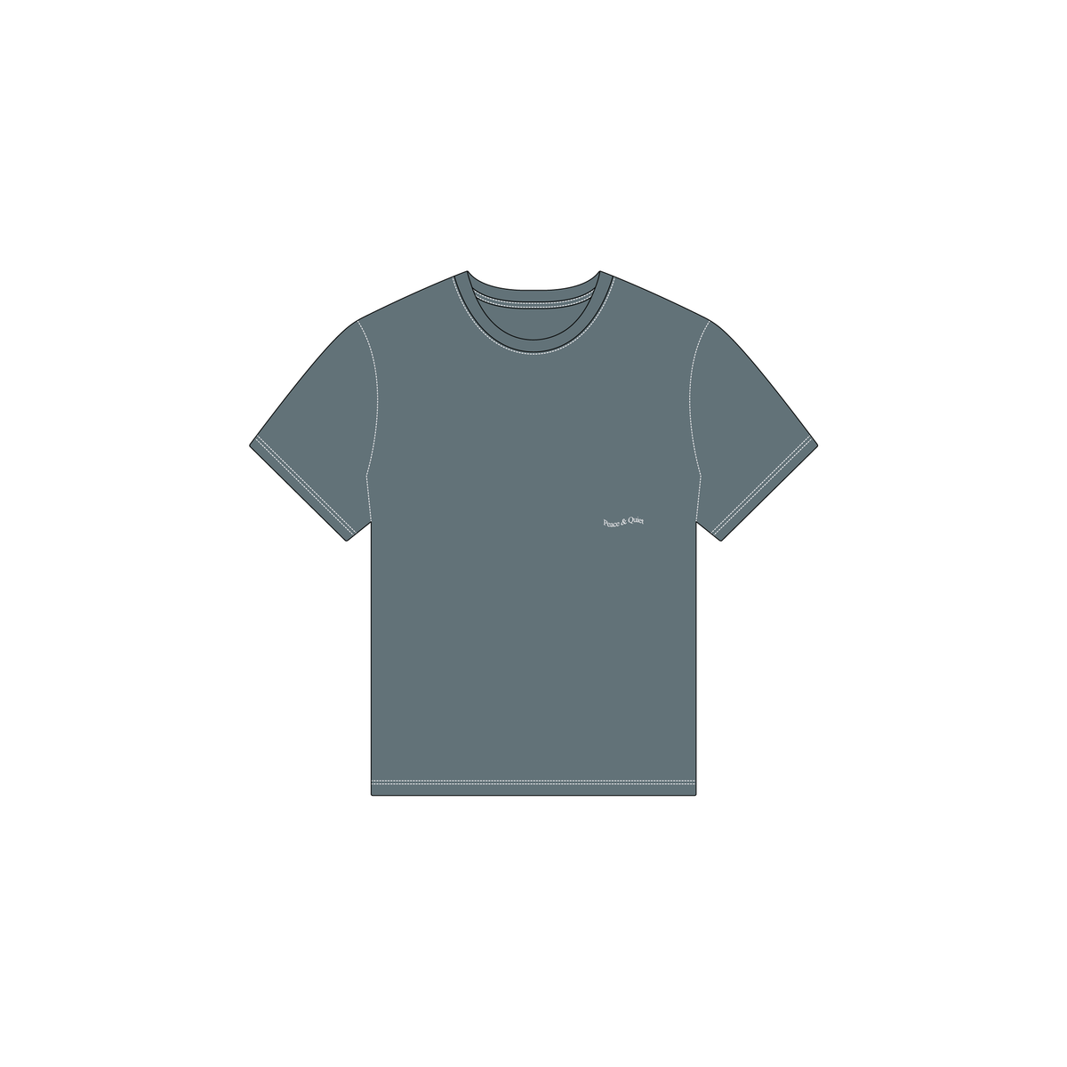 WORDMARK REVERSE STITCHED T-SHIRT - SLATE