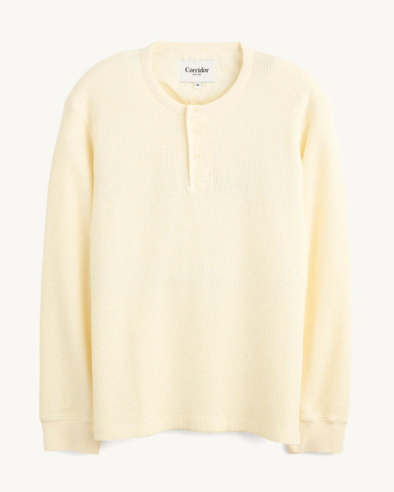 Waffle Henley- NATURAL