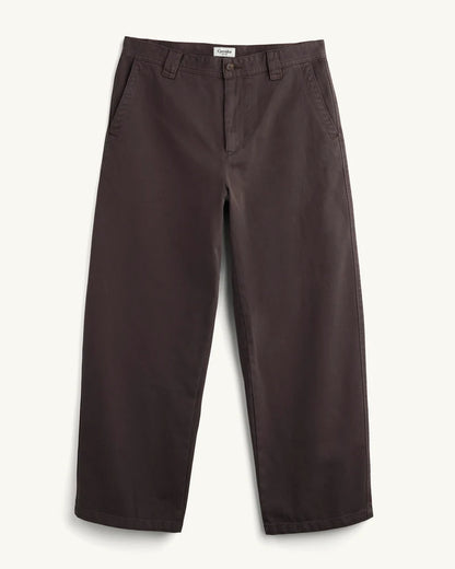 WIDE TWILL PANT - BROWN