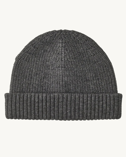 WOOL CASHMERE BEANIE- GREY