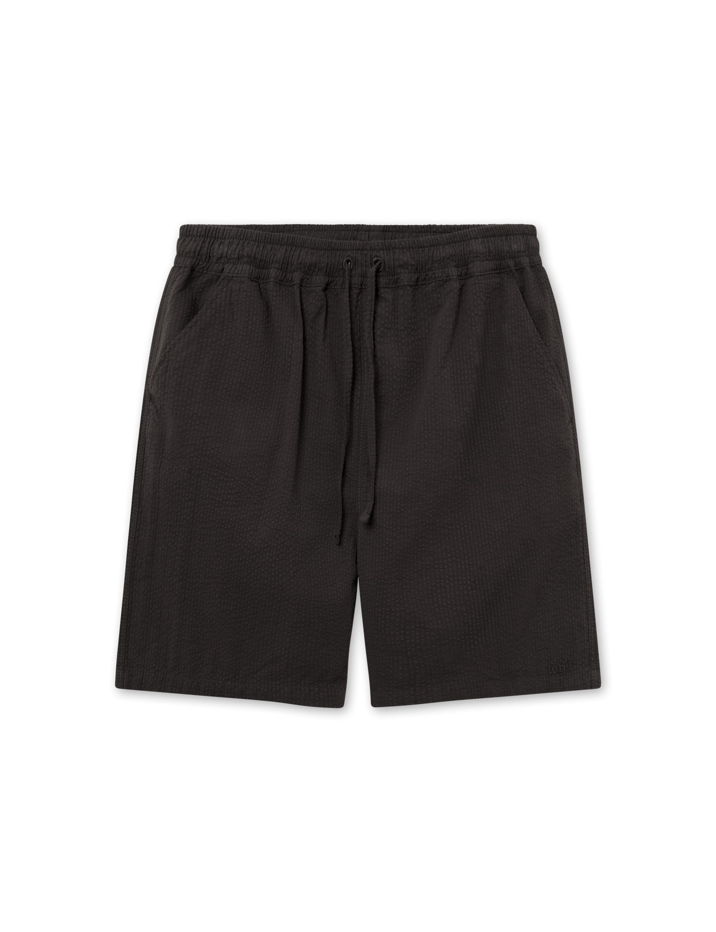 HUSH SEERSUCKER SHORTS - BLACK