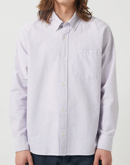 STRIPE OXFORD LS - PURPLE