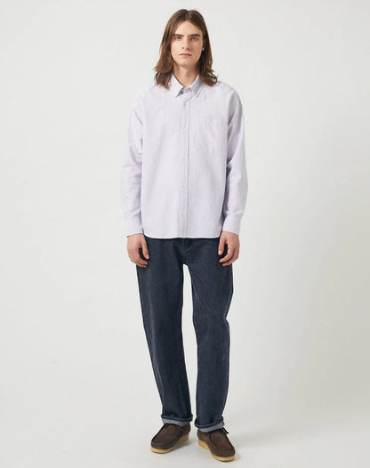 STRIPE OXFORD LS - PURPLE