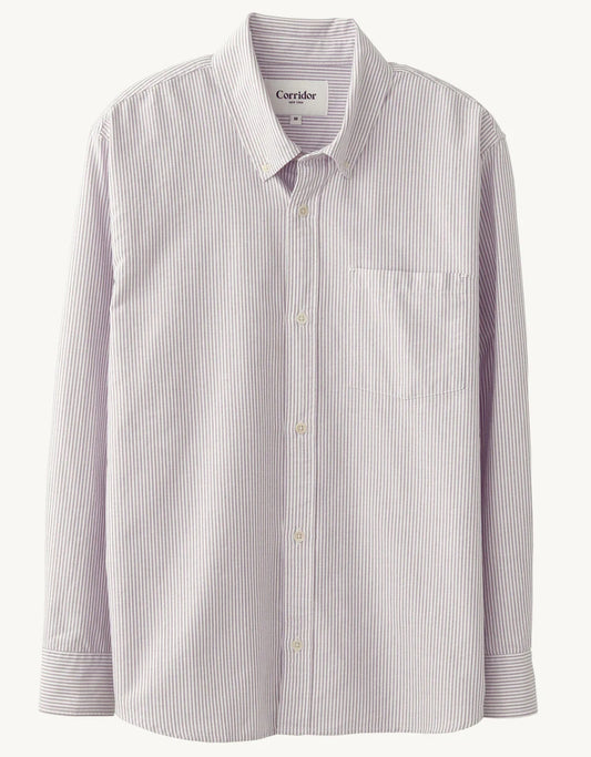 STRIPE OXFORD LS - PURPLE