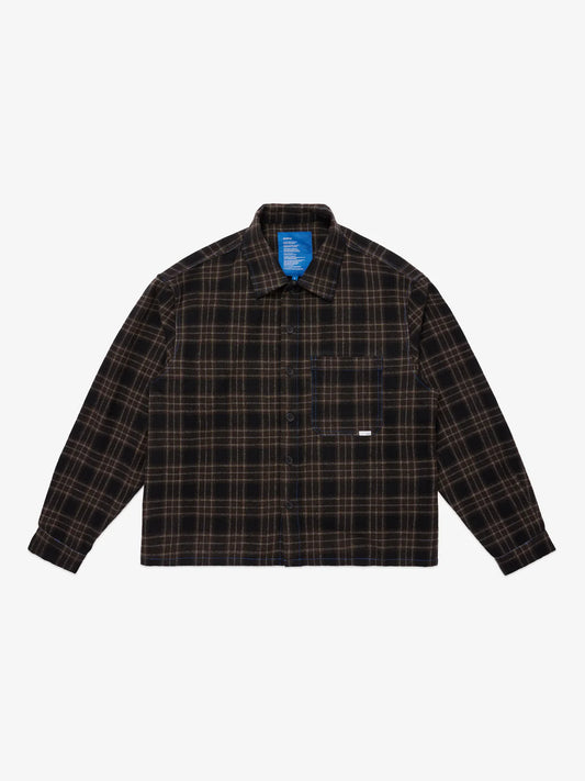 CONTRAST STITCH FLANNEL SHIRT