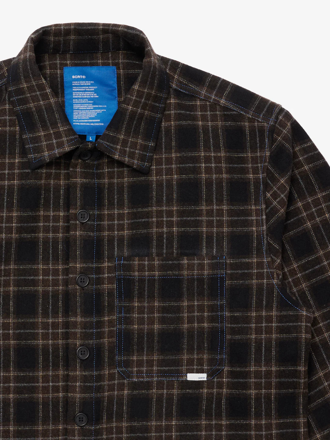 CONTRAST STITCH FLANNEL SHIRT