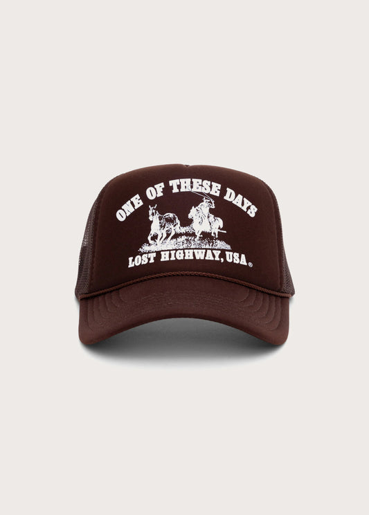 LOST HIGHWAY FOAM TRUCKER HAT - BROWN