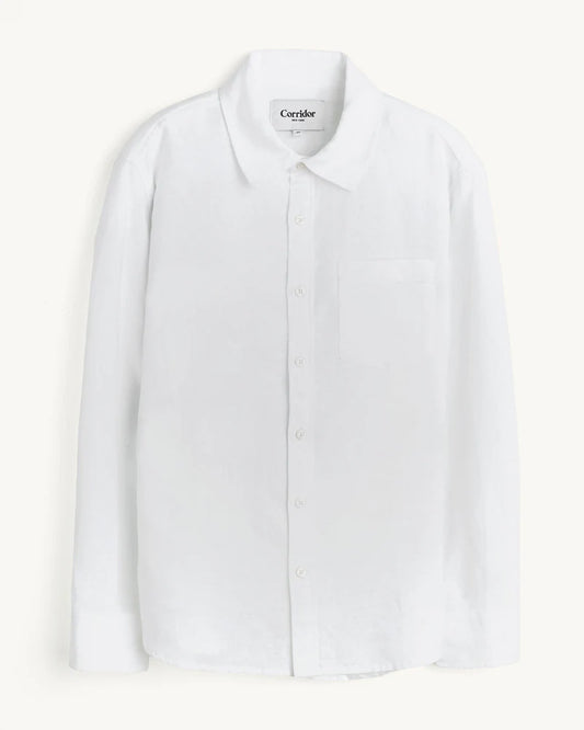 LINEN COTTON LS - WHITE