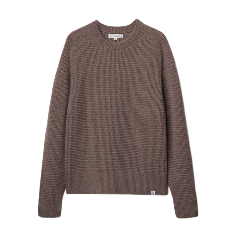MERINO WOOL-CASHMERE WAFFLE STRUCTURE SWEATER GRAIN