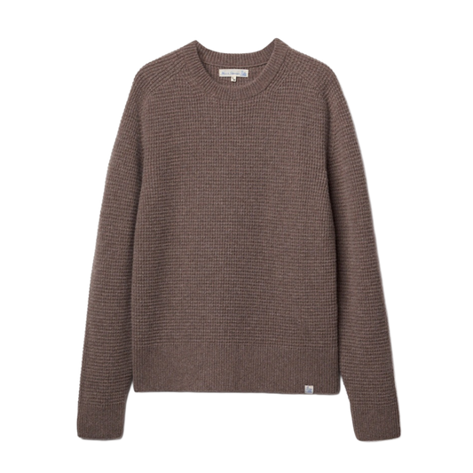 MERINO WOOL-CASHMERE WAFFLE STRUCTURE SWEATER GRAIN