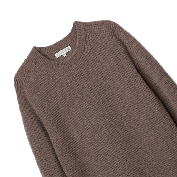 MERINO WOOL-CASHMERE WAFFLE STRUCTURE SWEATER GRAIN