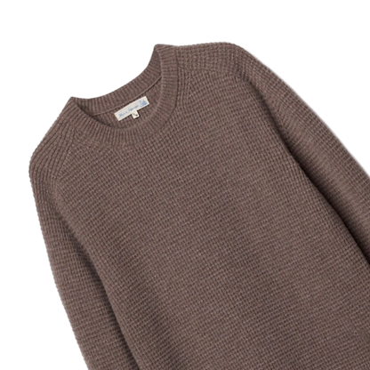 MERINO WOOL-CASHMERE WAFFLE STRUCTURE SWEATER GRAIN