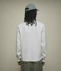 DIAMOND-PATTERNED COTTON THERMAL HENLEY- NATURE
