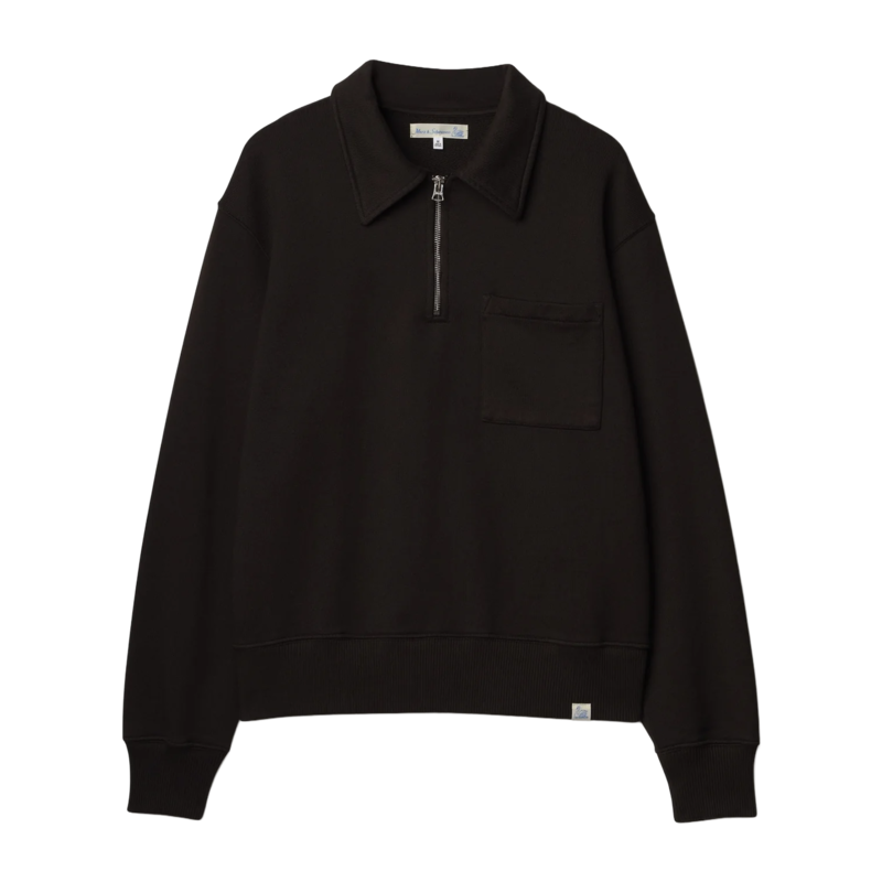AUTHENTIC FLEECE POLO COLLARED HALF-ZIP COTTON SWEATSHIRT