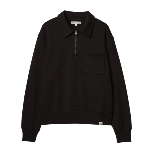 AUTHENTIC FLEECE POLO COLLARED HALF-ZIP COTTON SWEATSHIRT