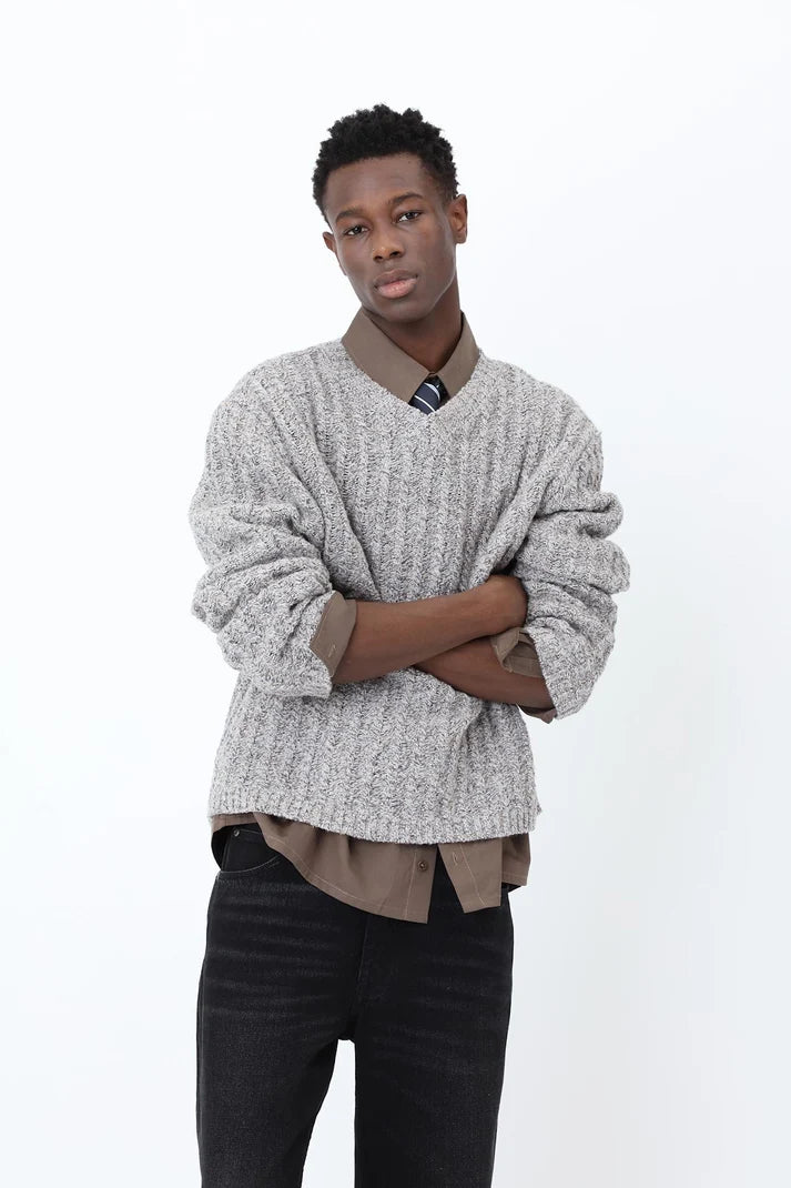 Jack Knit Sweater - Micro Chip Grey