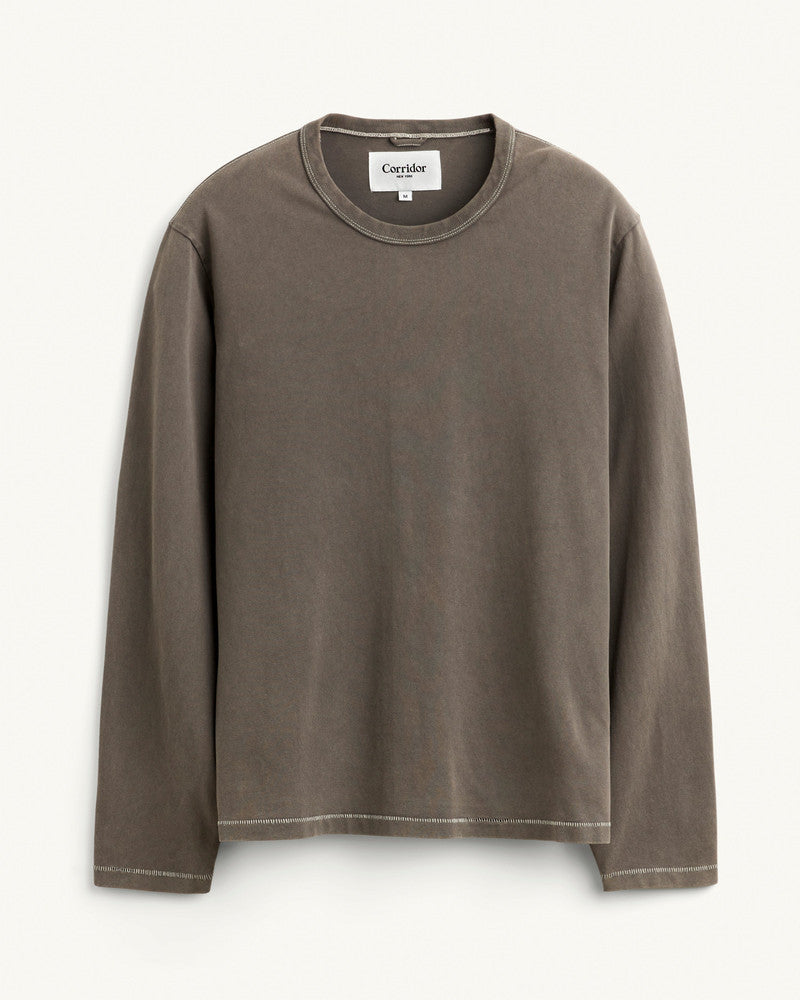 Garment Dye LS Tee - Brown