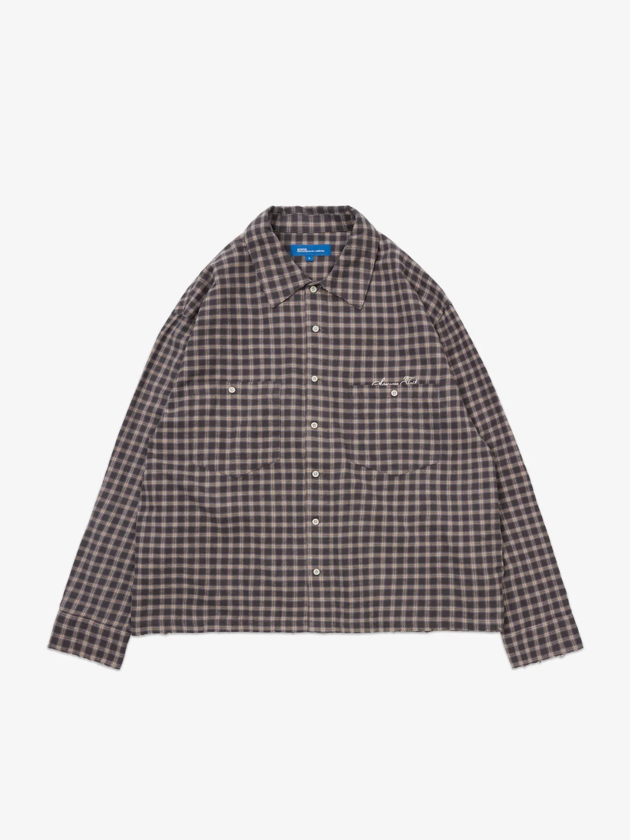 DISTRESSED PLAID SHIRT