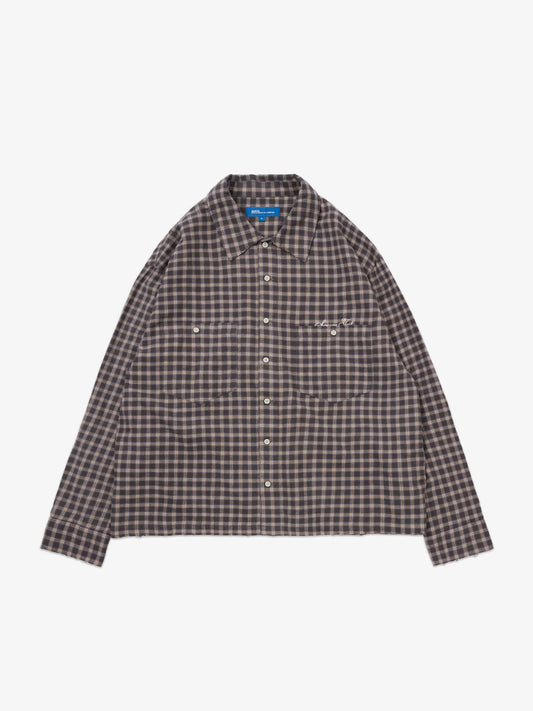 DISTRESSED PLAID SHIRT