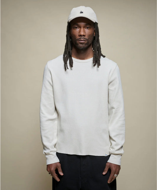 DIAMOND-PATTERNED COTTON THERMAL LONGSLEEVE - NATURE