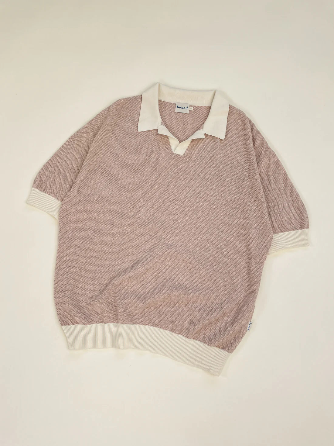 TEXTURED KNIT POLO - OATMEAL